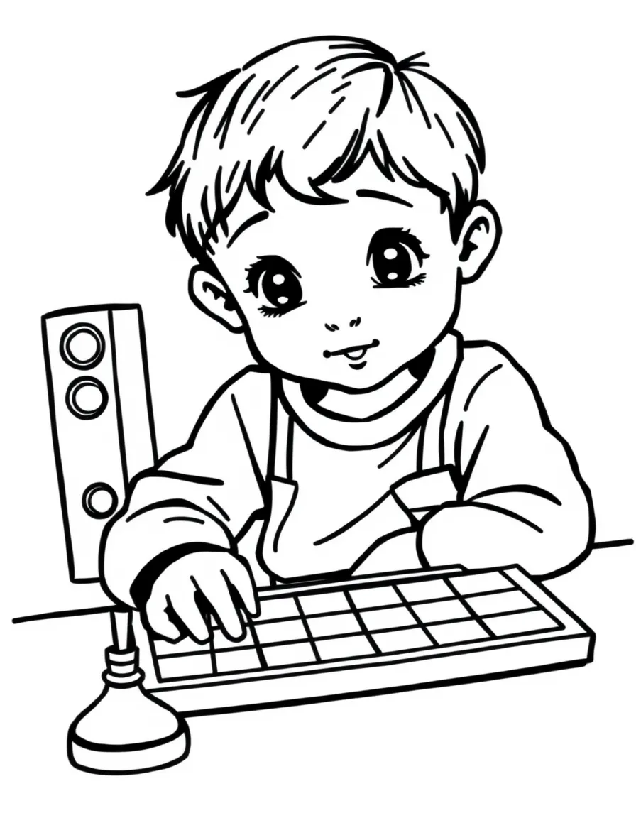 A child playing a board game.