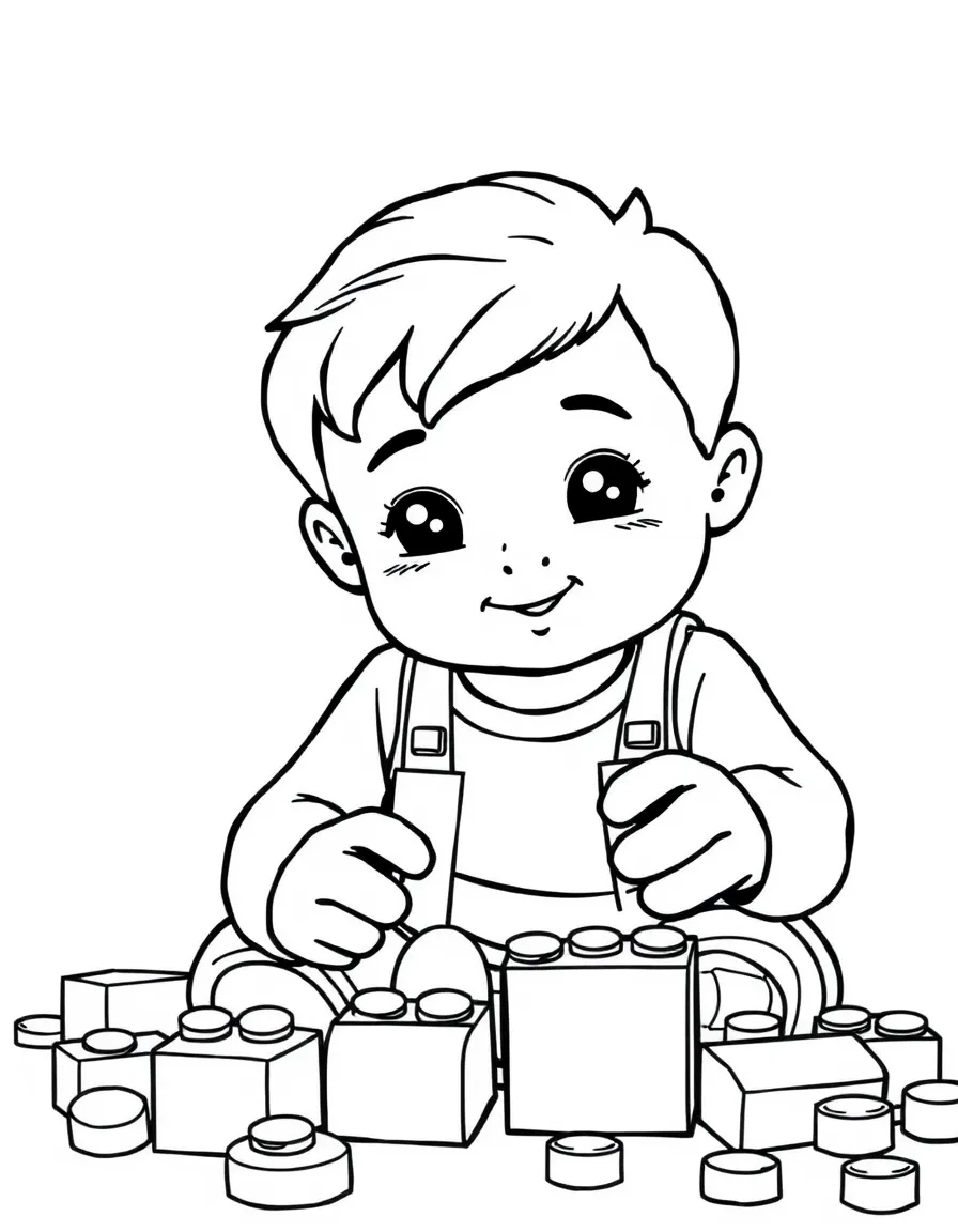 A child building with LEGOs.