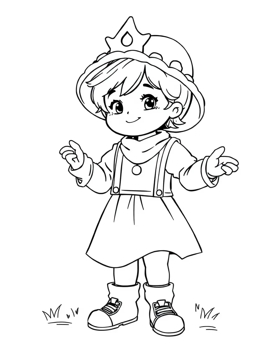 A child playing dress-up.