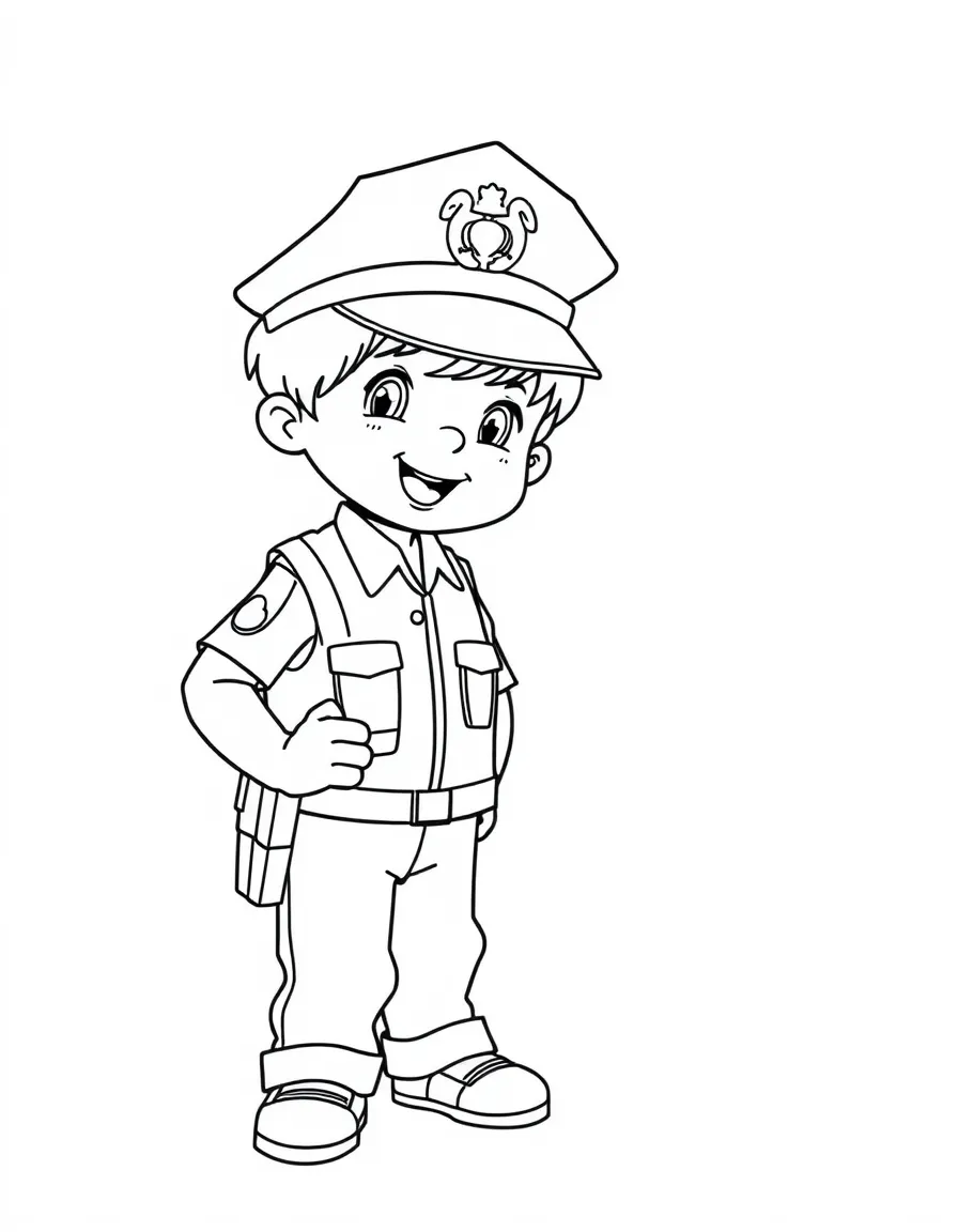 A child pretending to be a police officer.