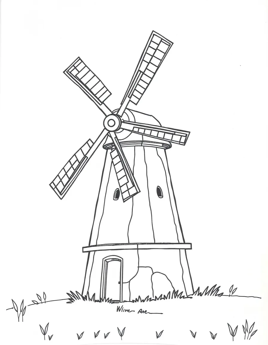 A windmill spinning.