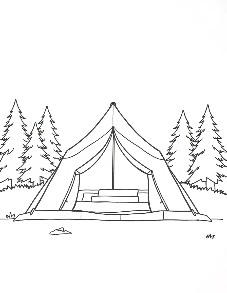 A tent in a campsite.