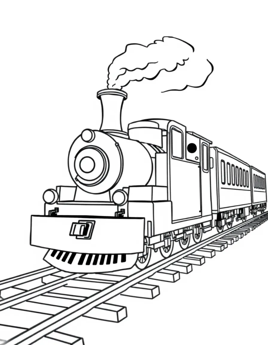 A train on tracks.