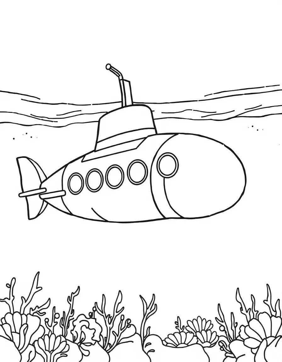 A submarine under the water.