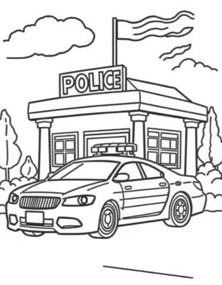 A police station with a siren.