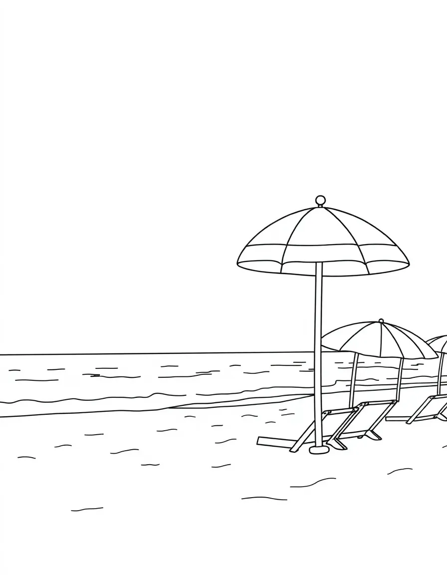 A beach with umbrellas.