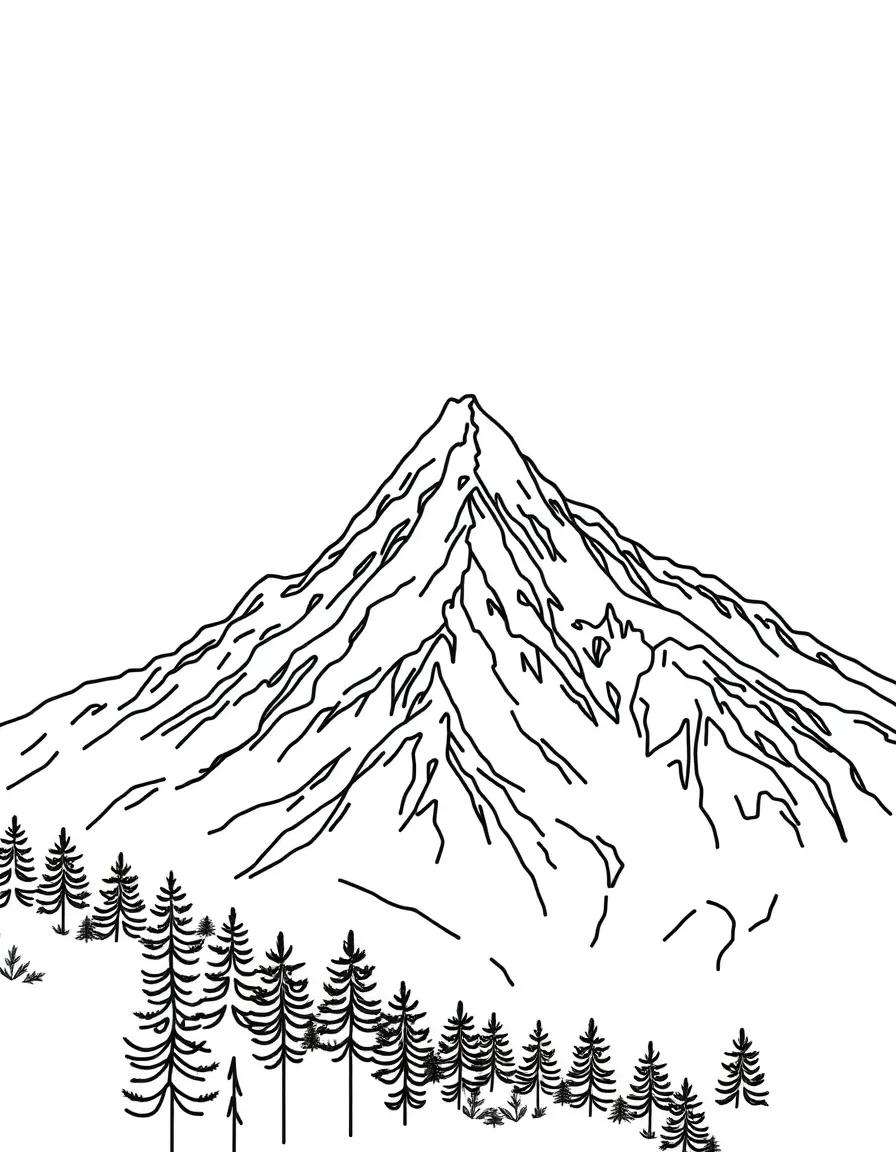 A mountain with snow.
