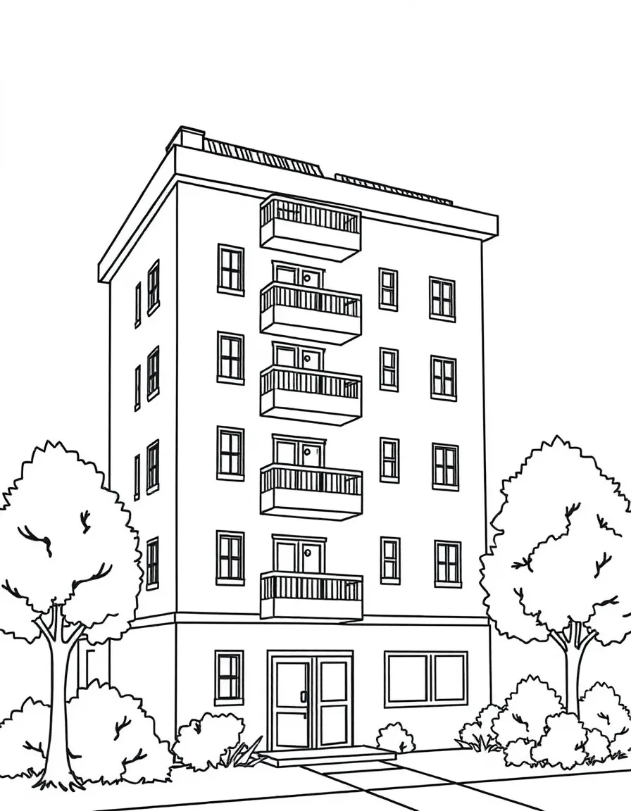 An apartment building.