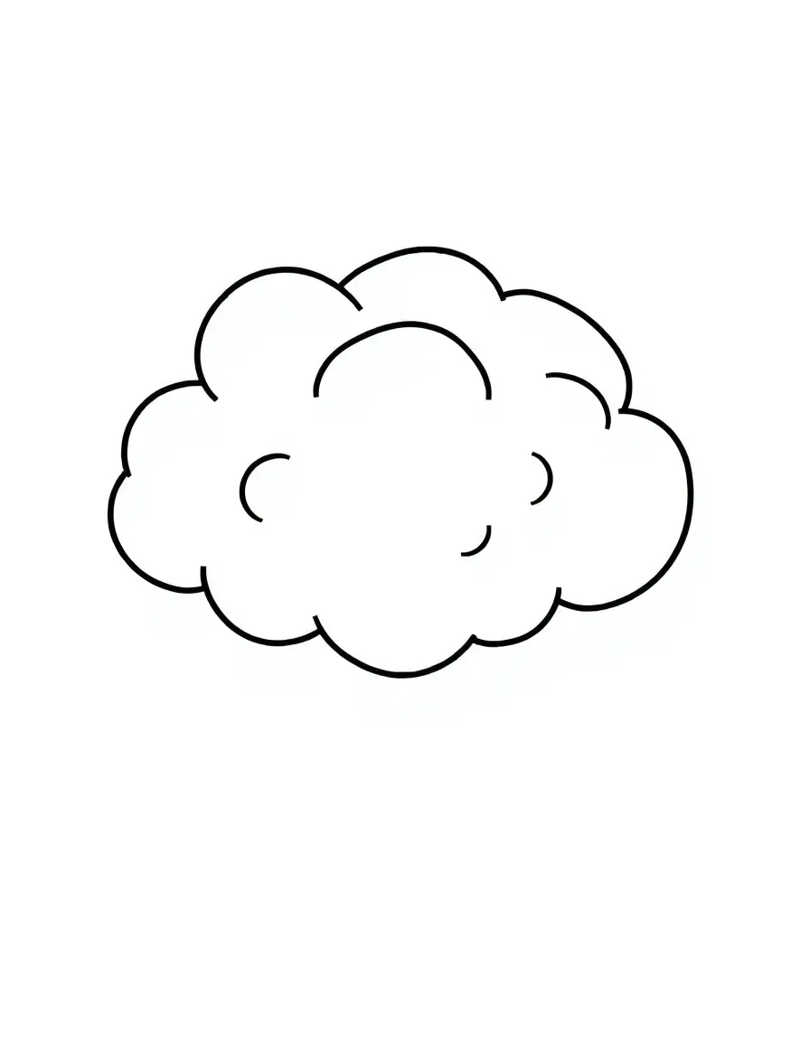 A fluffy cloud in a funny shape.