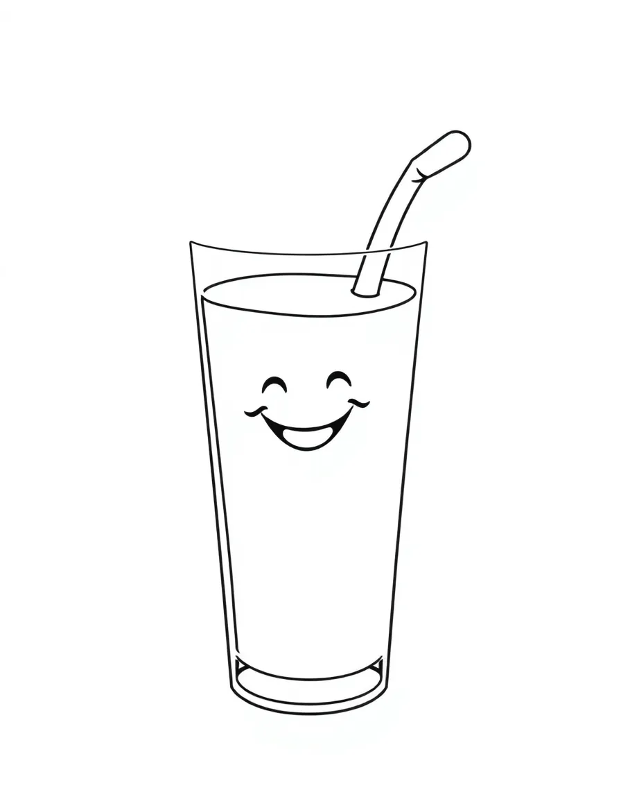 A cheerful glass of milk.