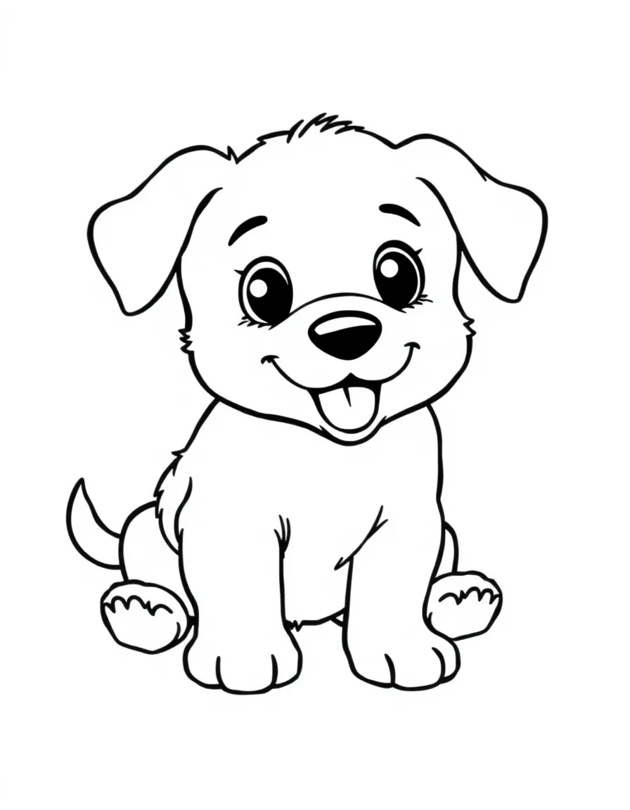 A cuddly puppy wagging its tail.