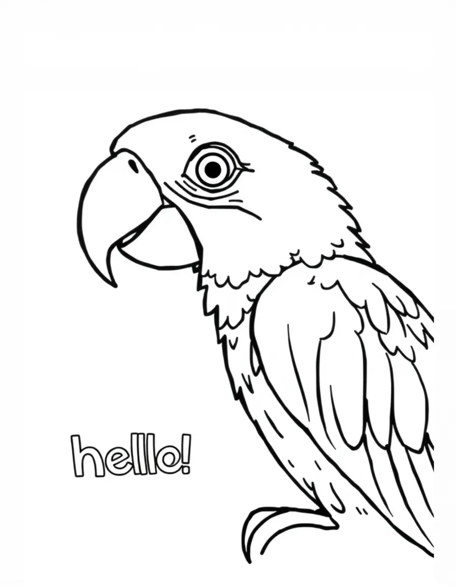 A friendly parrot saying hello.