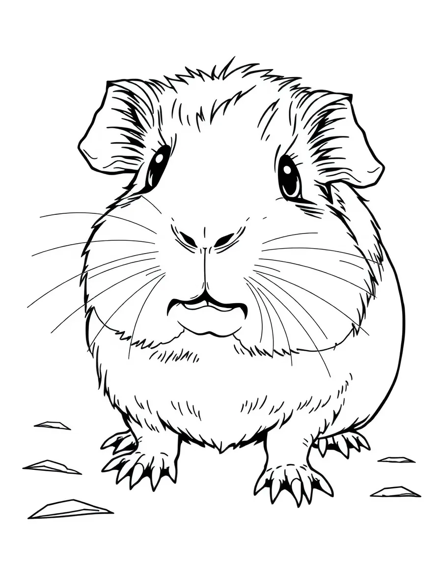 A curious guinea pig nibbling.