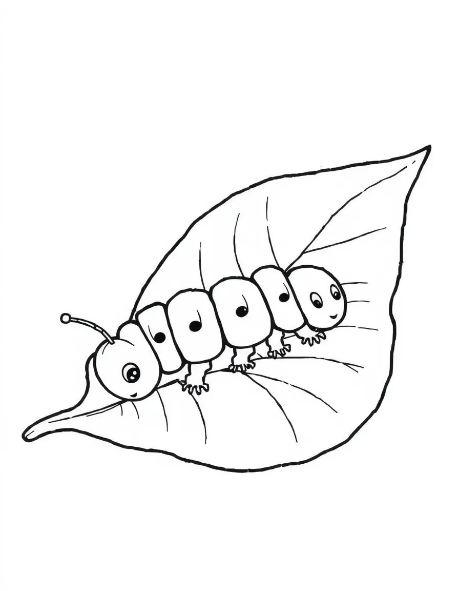 A crawling caterpillar on a leaf.