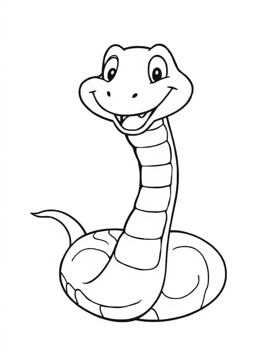 A slithering snake with a happy smile.