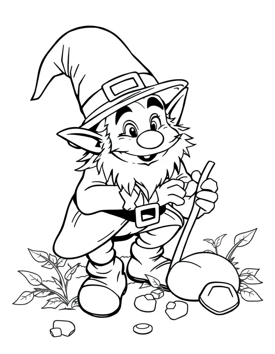 A mischievous leprechaun hiding gold.