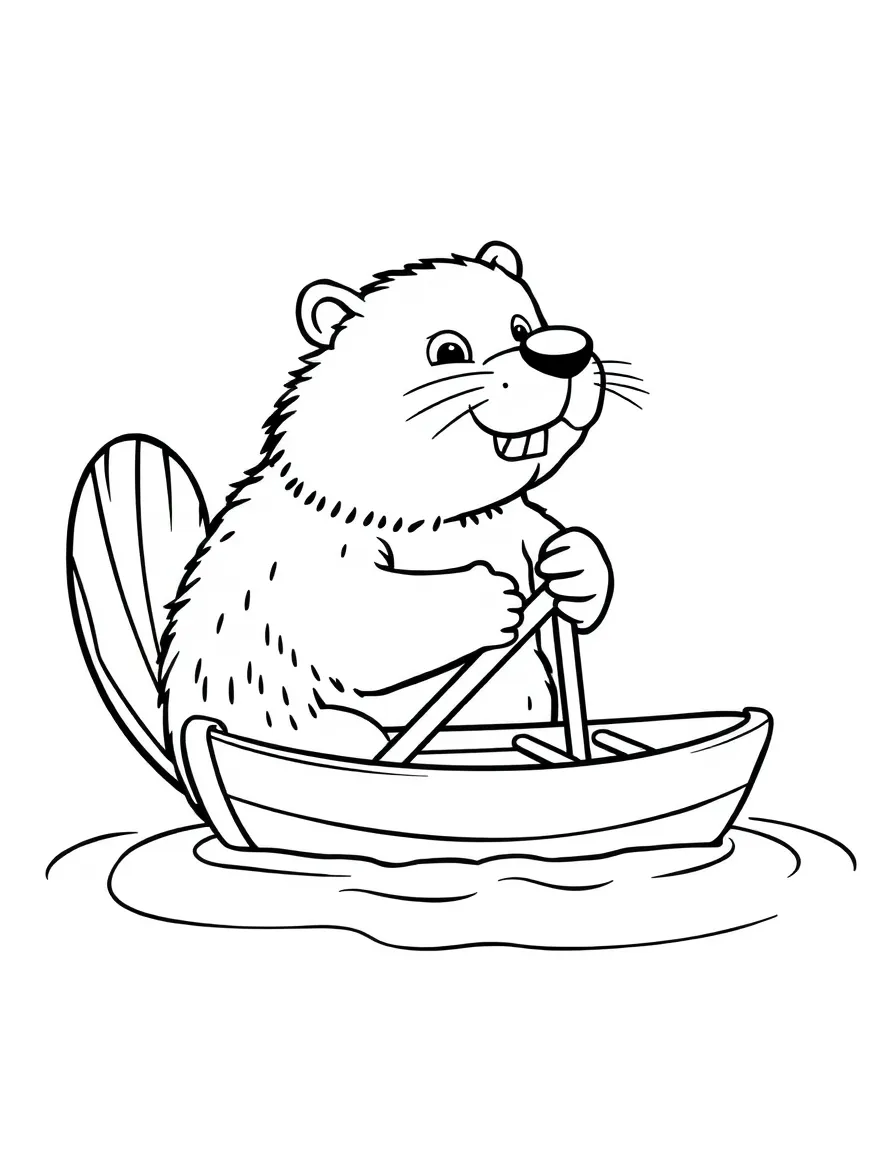 A busy beaver building a tiny boat.