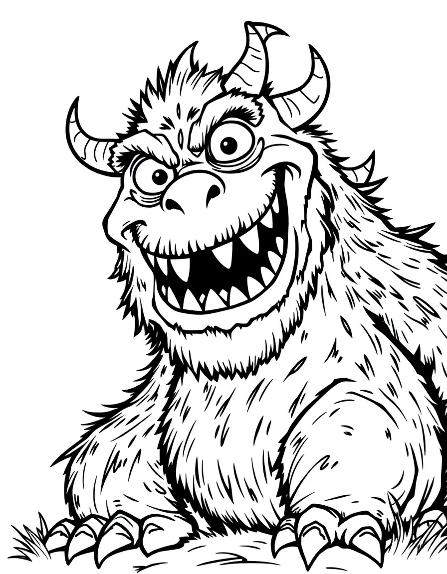 A giant monster making a funny face.