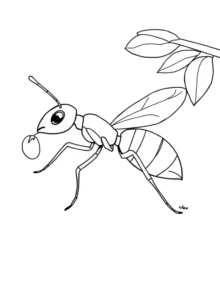 A busy ant carrying a seed.