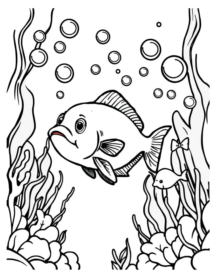 A school of fish making bubbles.
