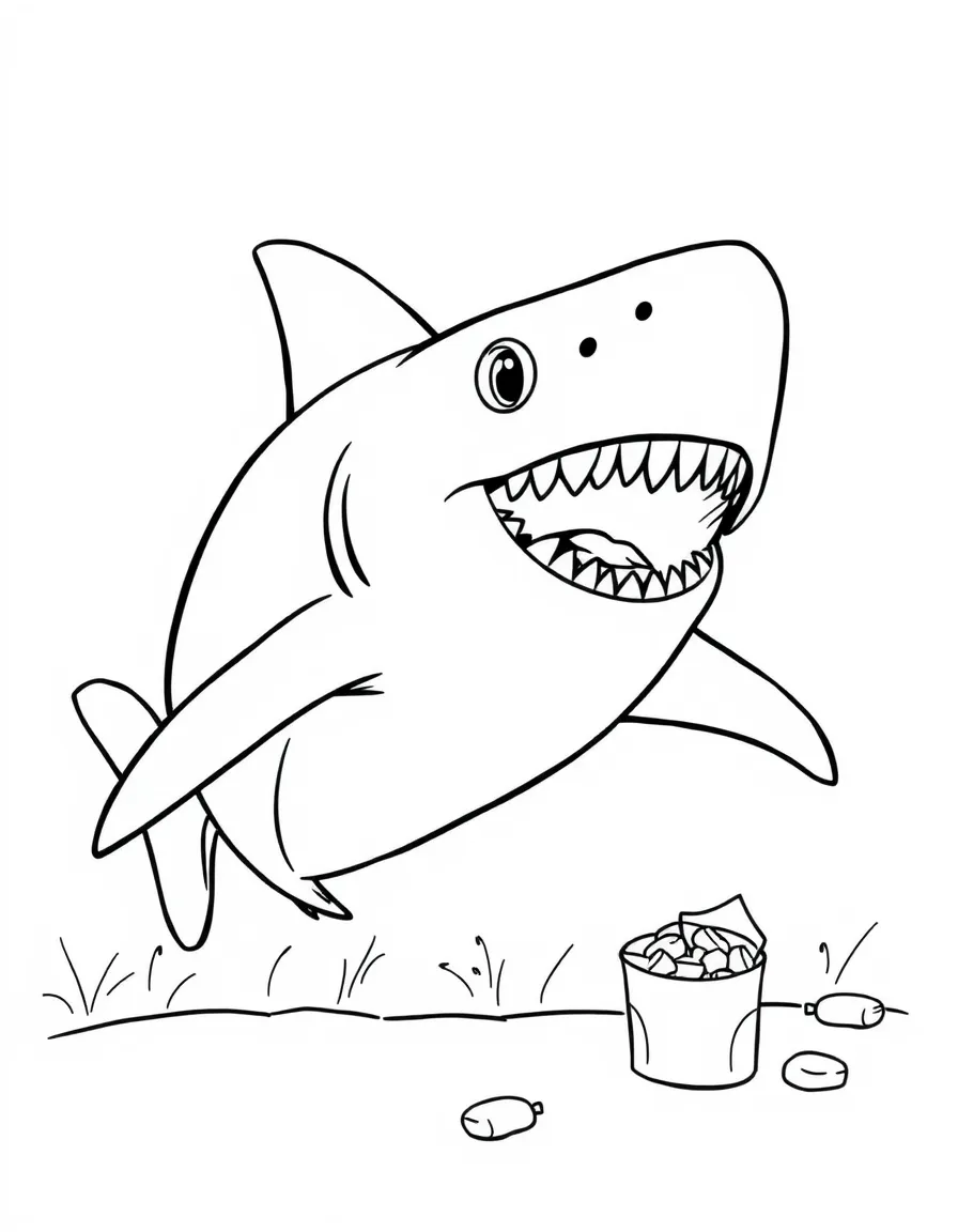 A hungry shark looking for snacks.