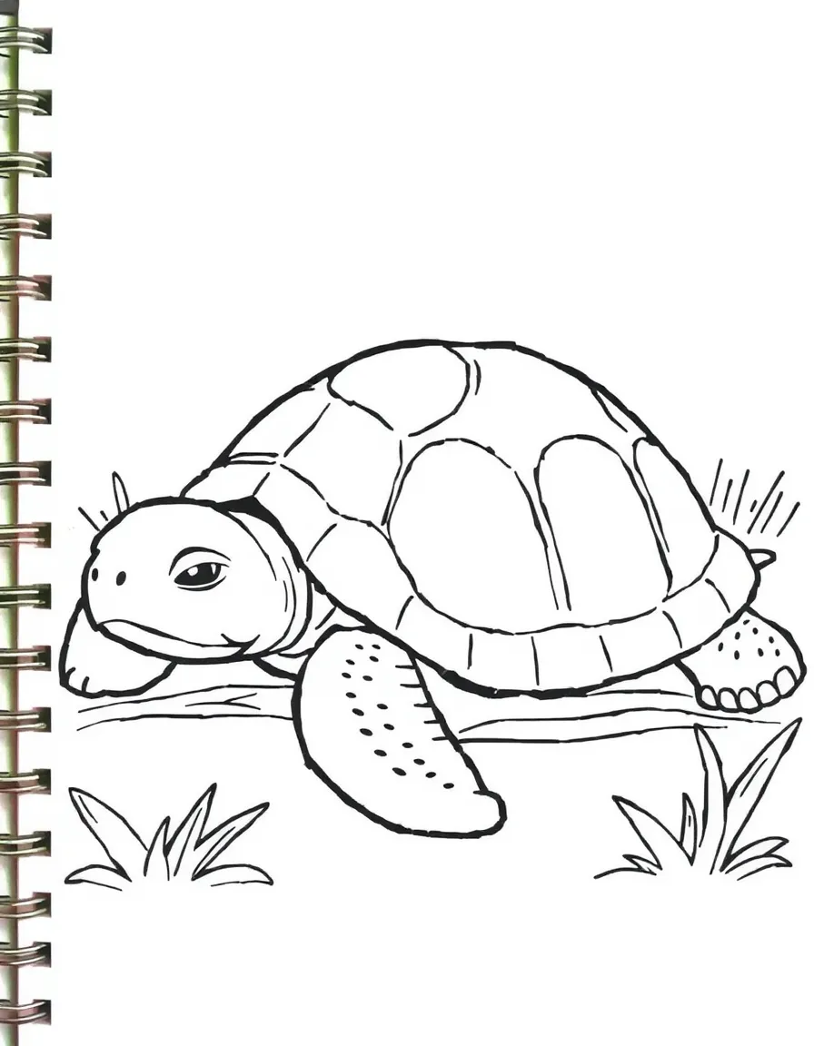 A slow turtle taking a nap.