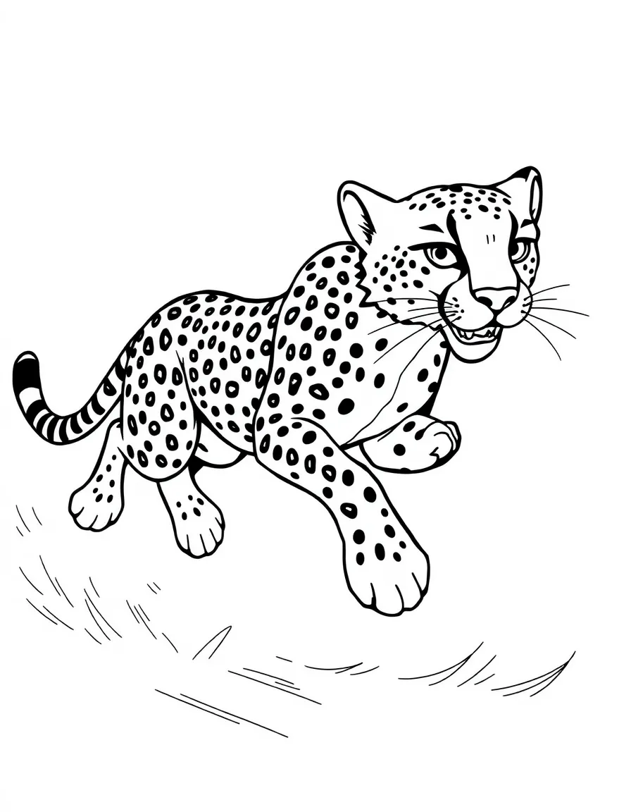 A speedy cheetah running very fast.