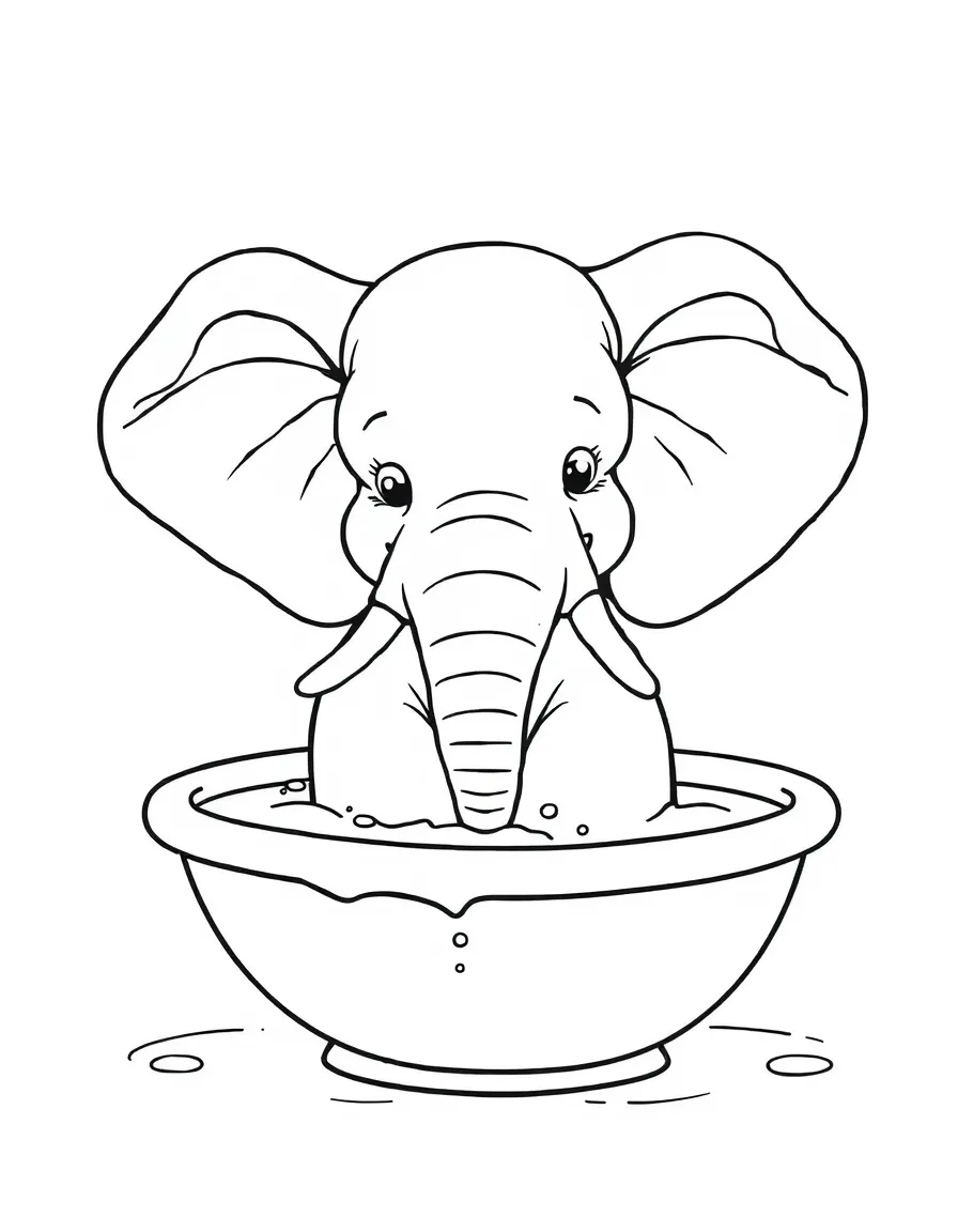 A big elephant taking a bath.