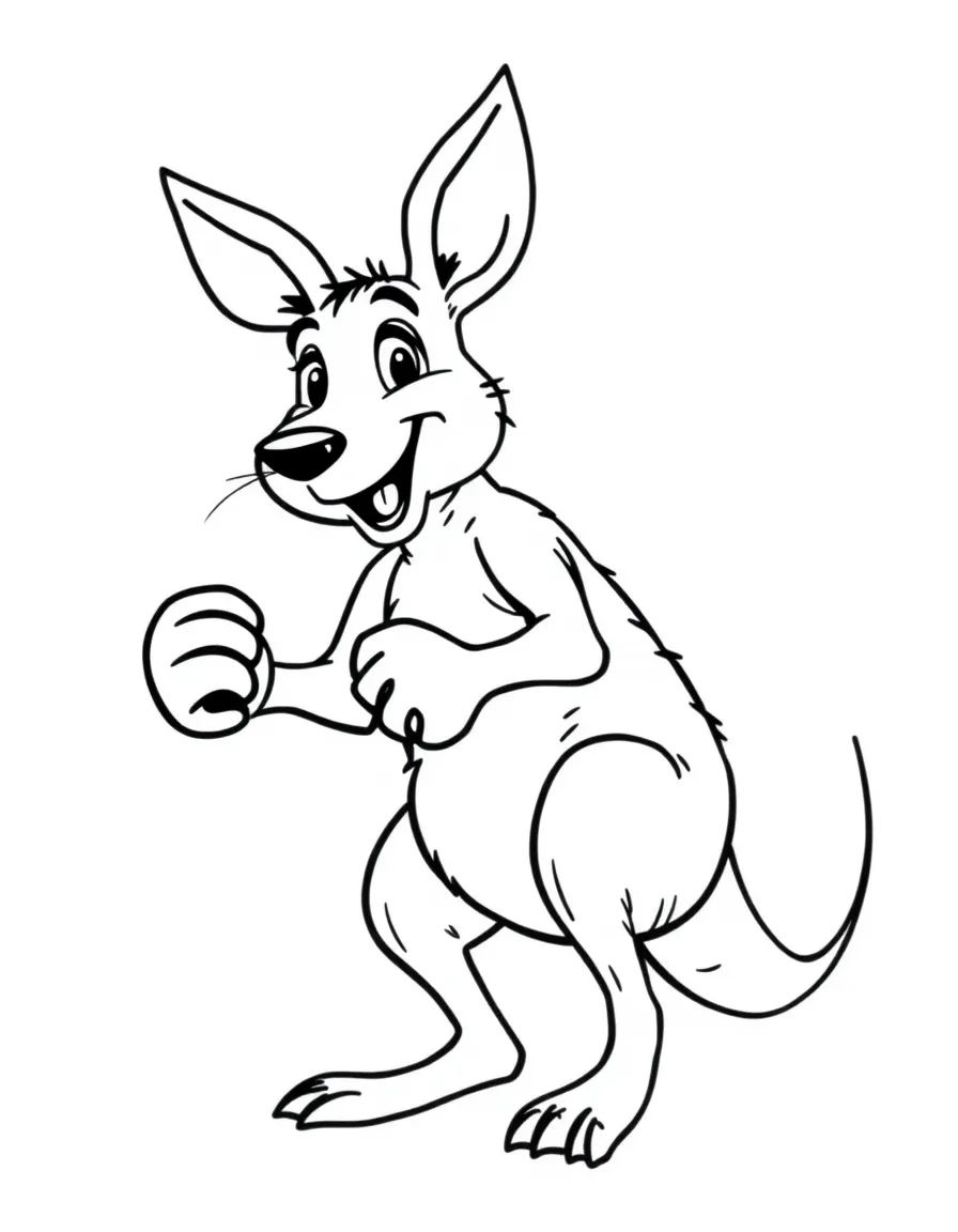 A bouncy kangaroo boxing.