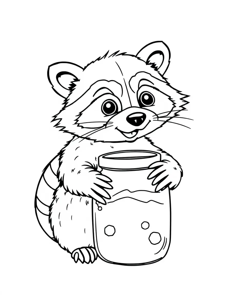 A clever raccoon opening a jar.