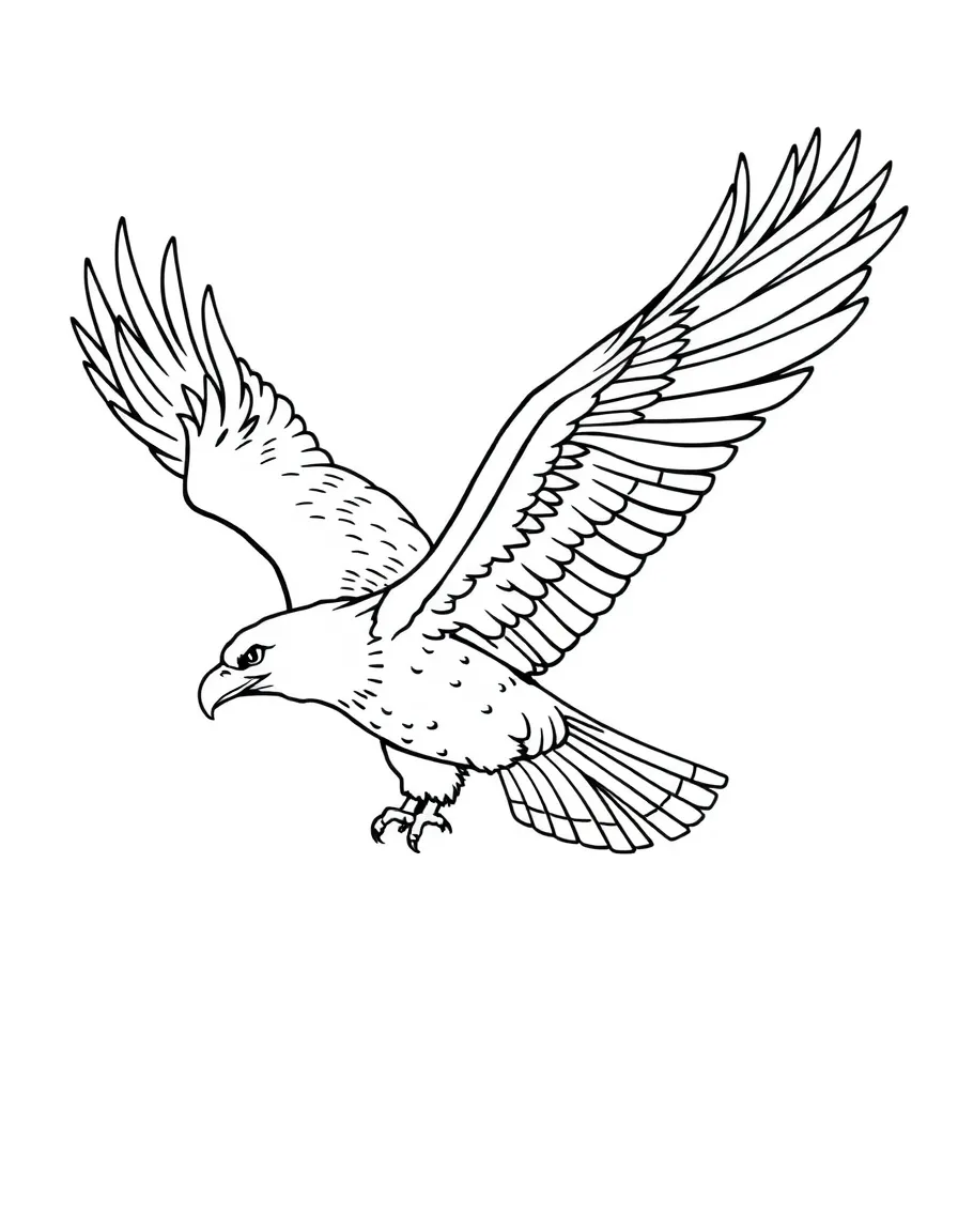 A majestic eagle flying high.