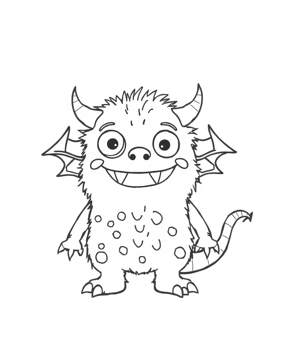 A child drawing a monster.