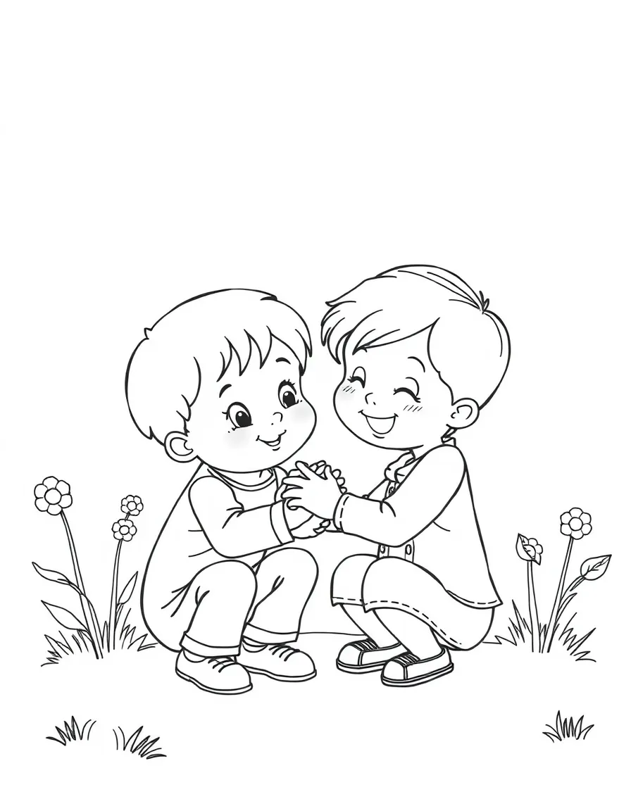 A child making a new friend.
