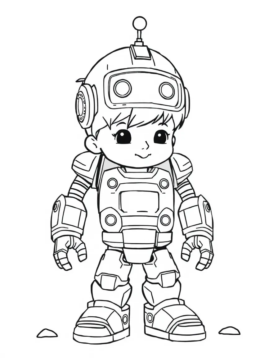A child building a robot.