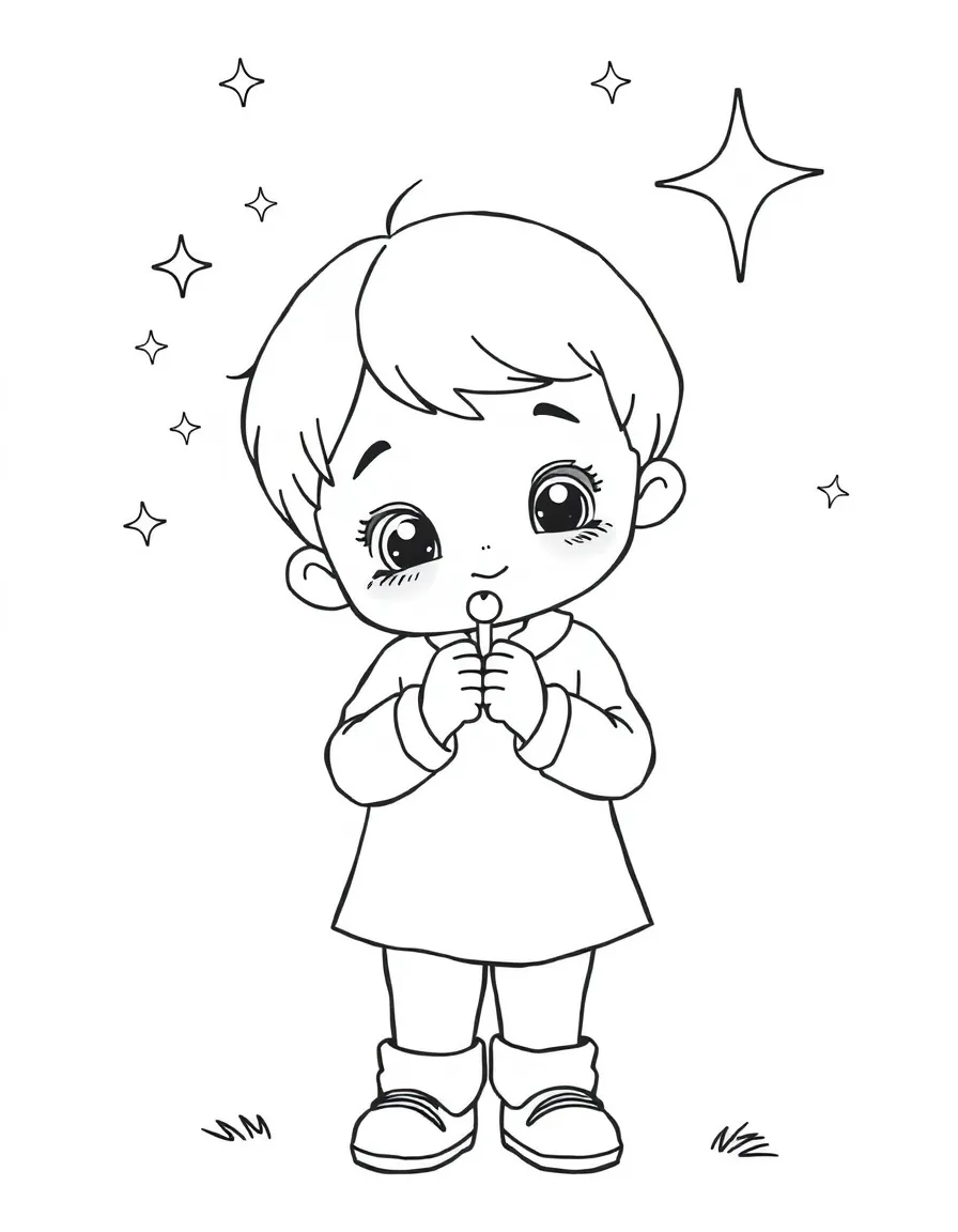 A child making a wish.