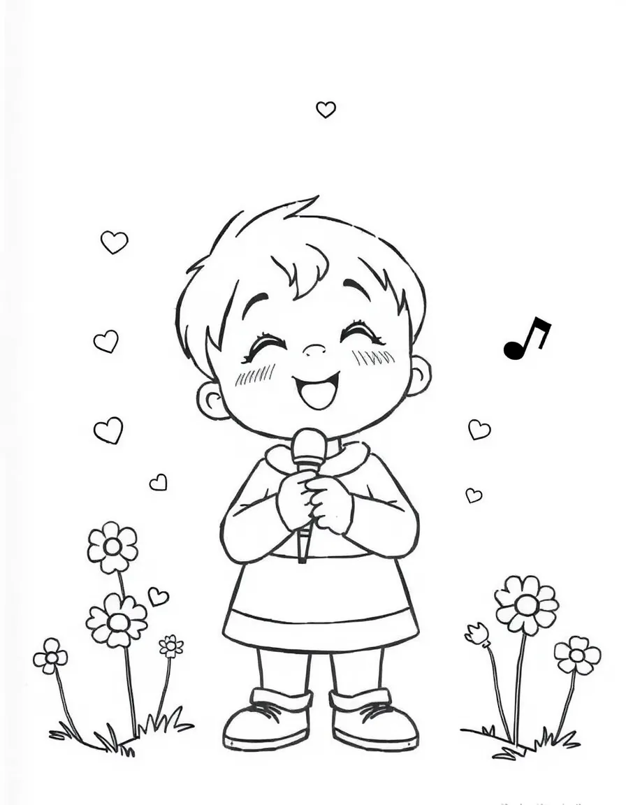 A child singing songs.