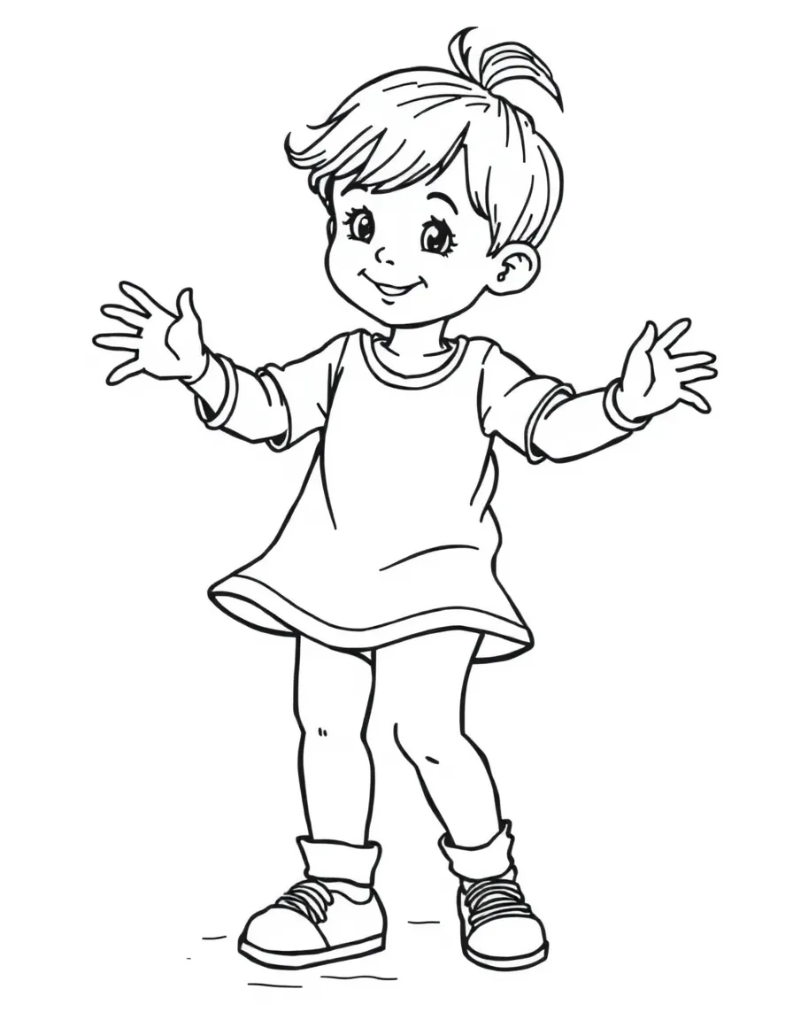 A child dancing around.