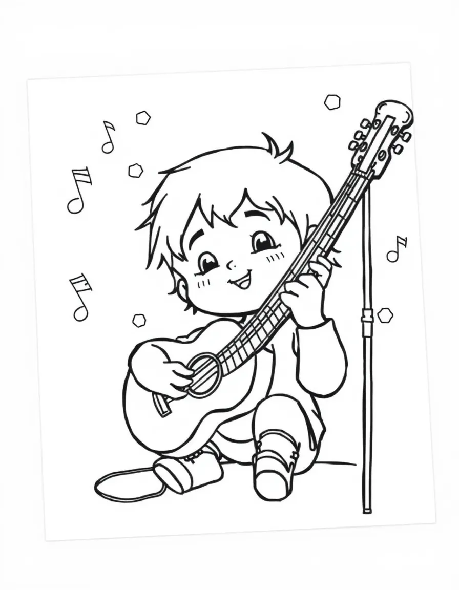 A child listening to music.