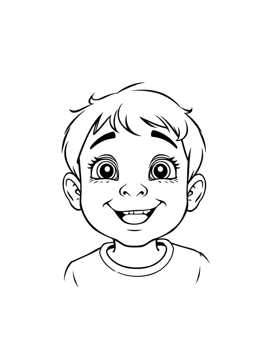 A child making a funny face.