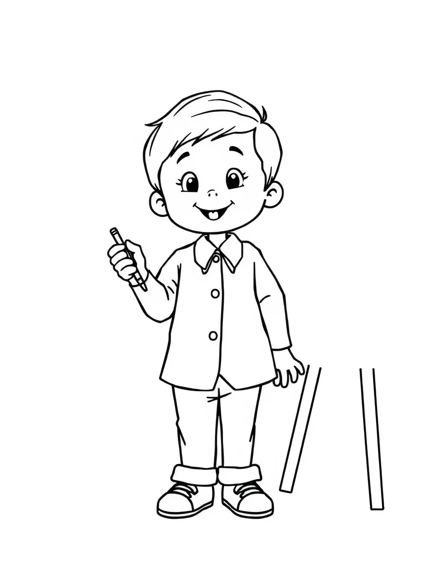 A child pretending to be a teacher.