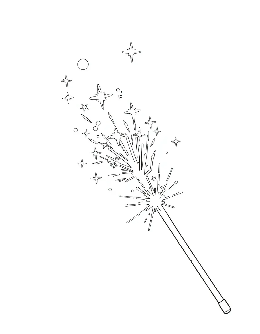 A magical wand sparkling.