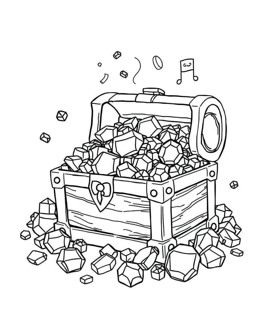 A treasure chest overflowing with gems.