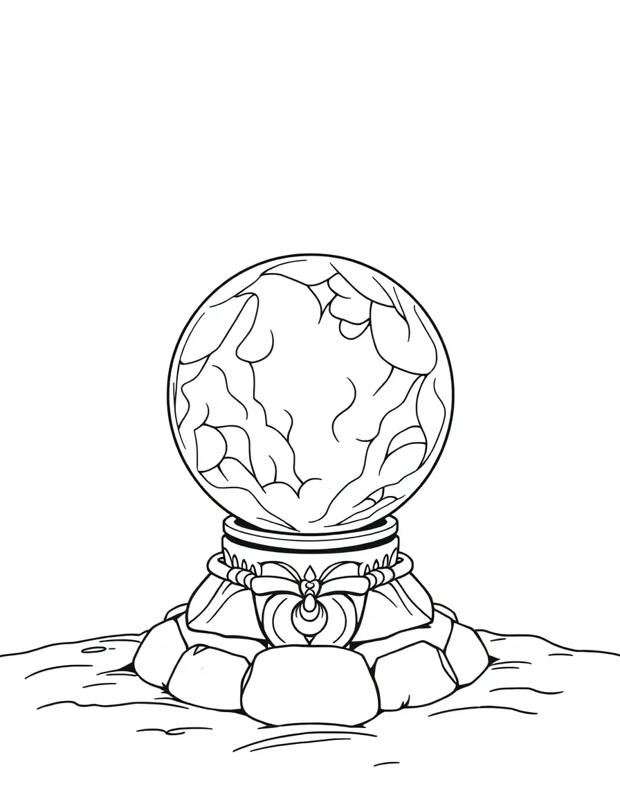 A crystal ball glowing.