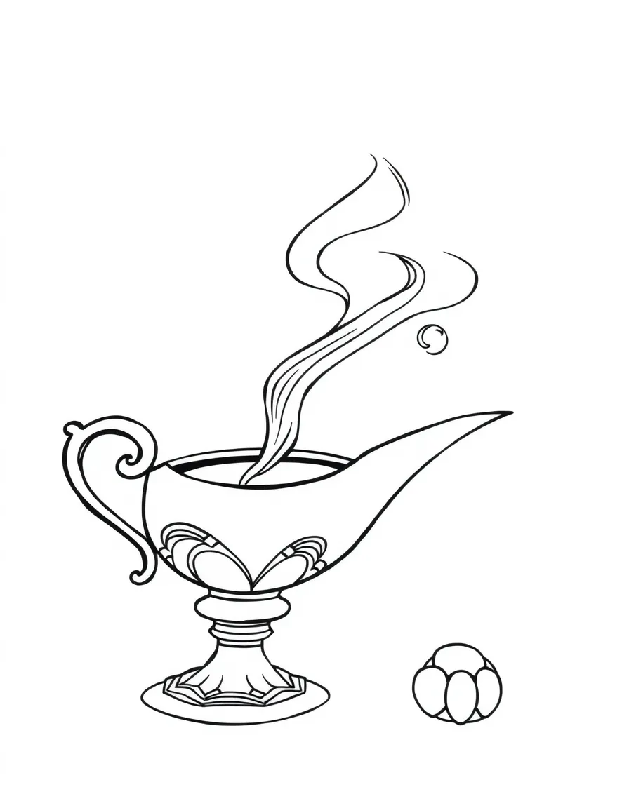 A magic lamp smoking.