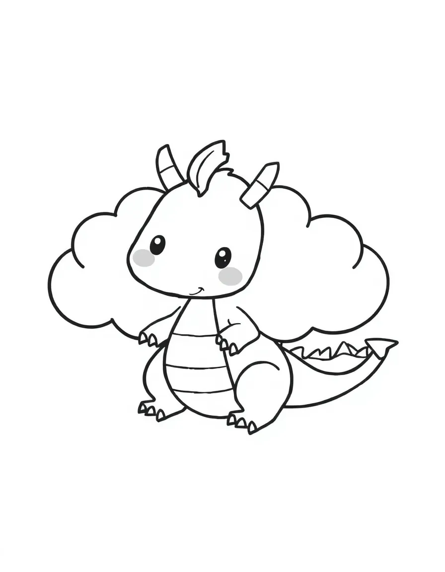 A friendly cloud shaped like a dragon.