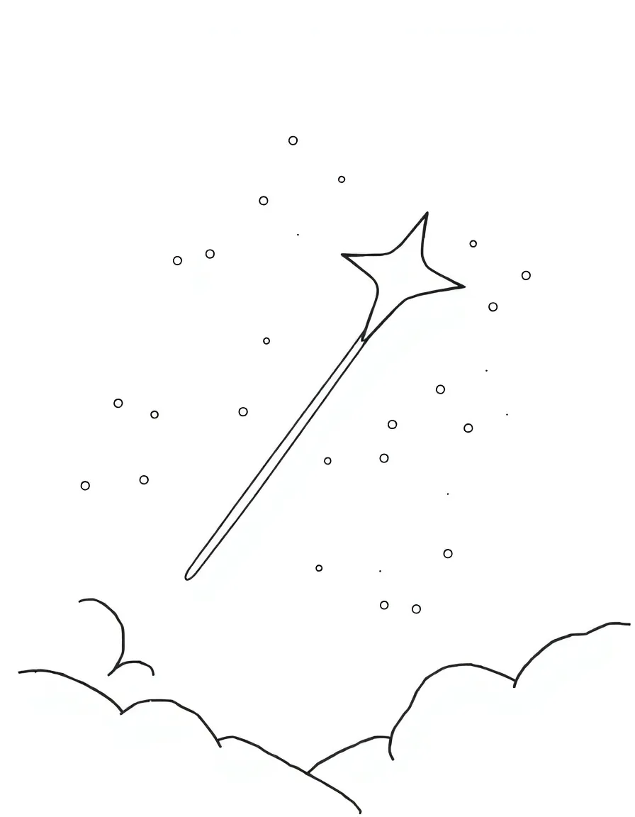 A star falling across the sky.