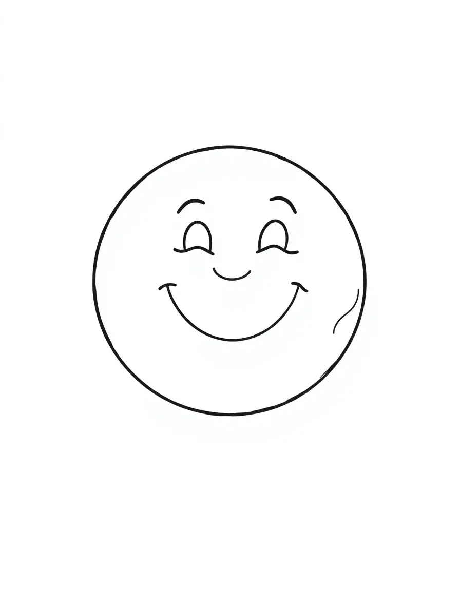 A moon with a smiling face.