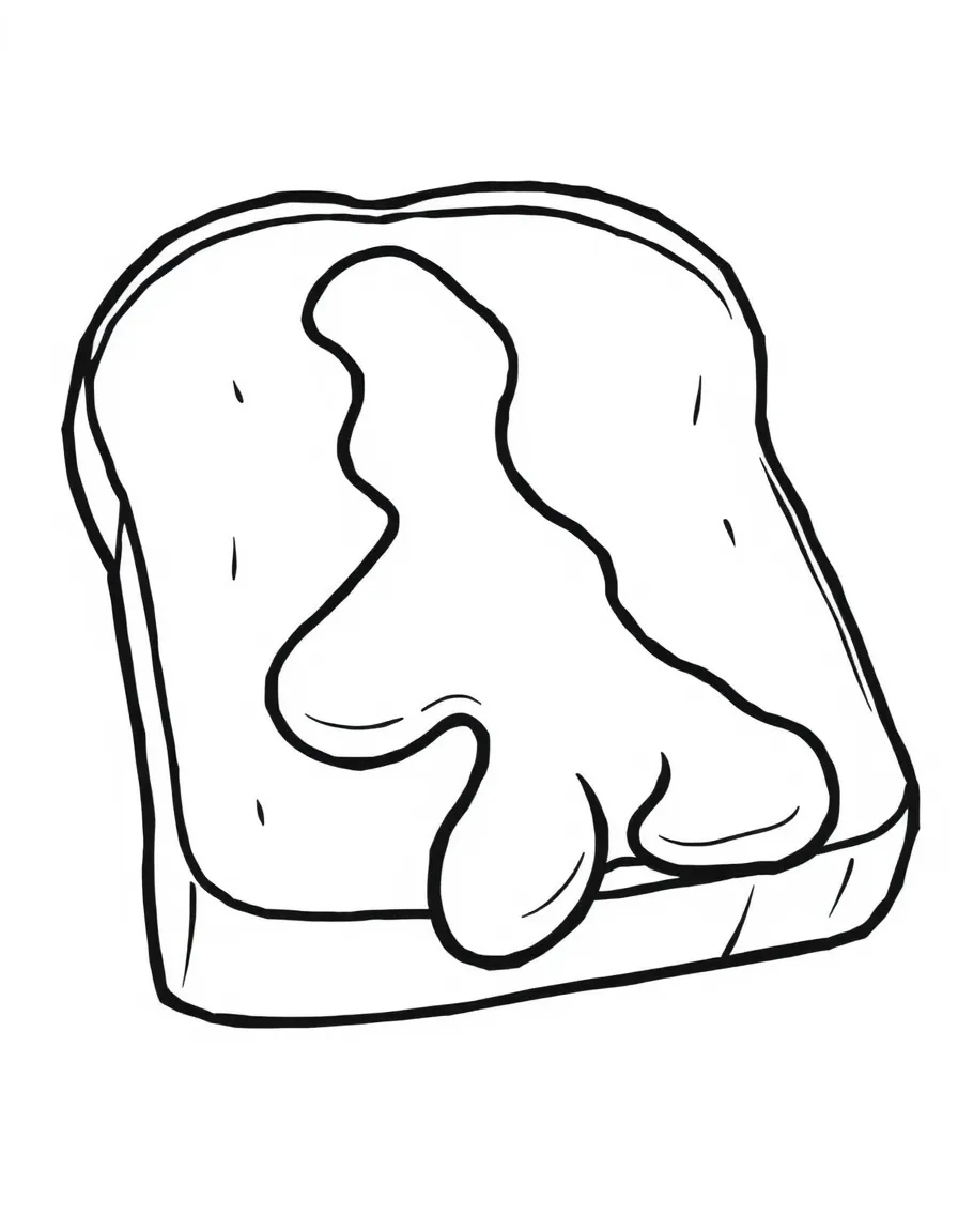 A piece of toast with jam.
