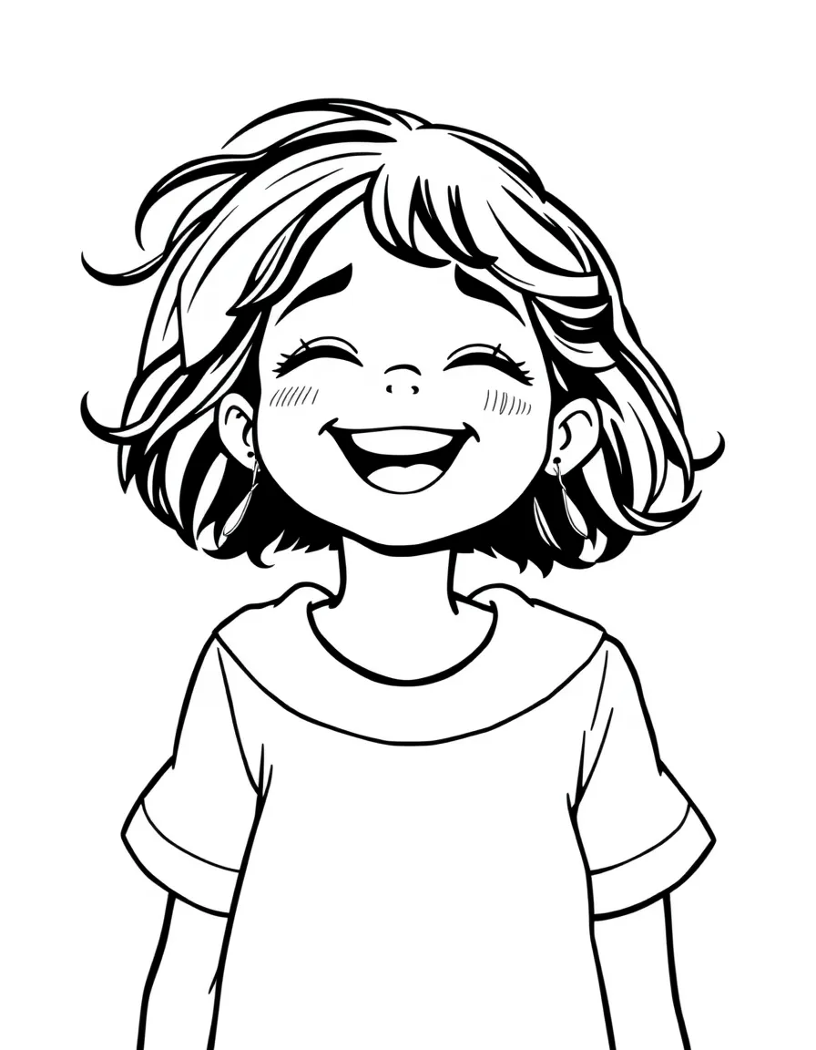 A laughing girl.