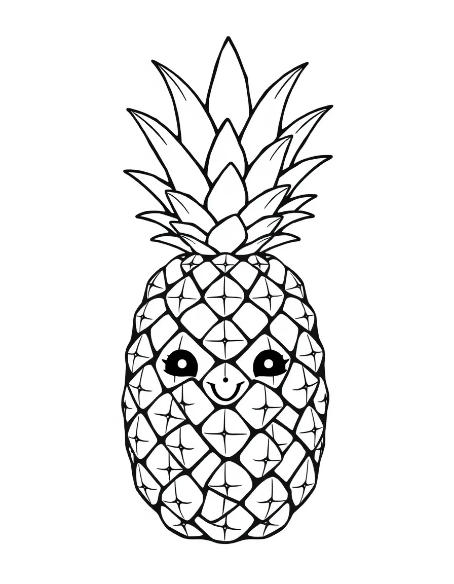 A sweet pineapple with a crown.